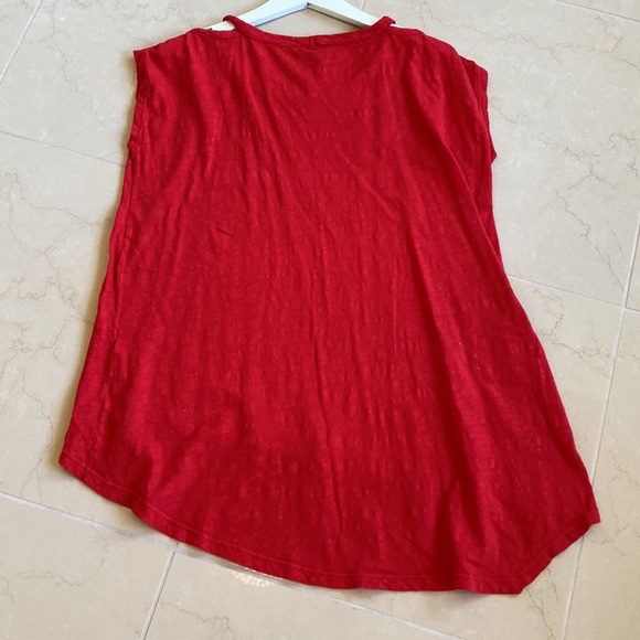 Left of Center Anthropologie cami/tunic T. High-Low Red. Generous XS - Picture 7 of 9